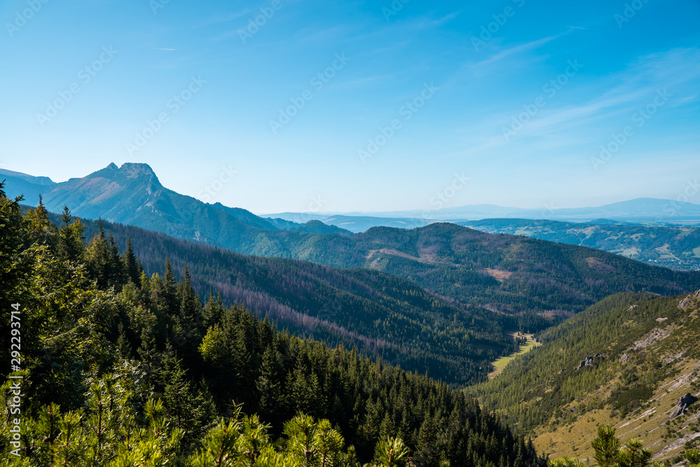 High Tatra mountain autumn sunny day, relaxing landscape, alp view