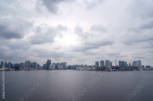Tokyo bay side area. View from Tokyo rainbow bridge