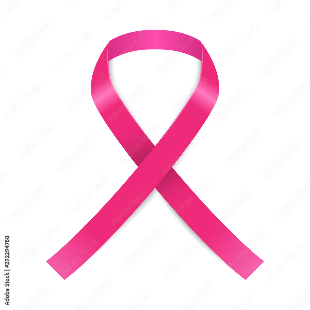 pink ribbon, breast cancer awareness symbol, isolated illustration on white background pink ribbon, breast cancer awareness symbol, isolated illustration on white background