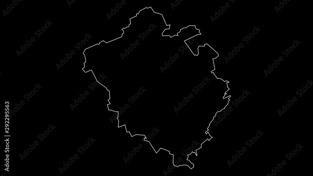 Chandigarh India union territory map outline animation Chandigarh India union territory map outline animation
