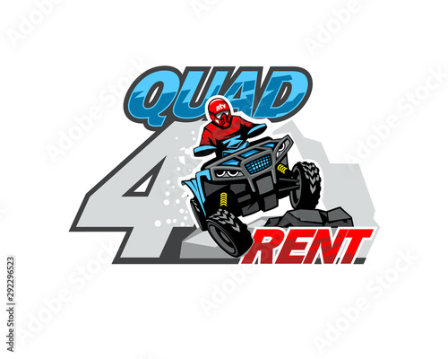 Qad Bike for rent logo, isolated background.