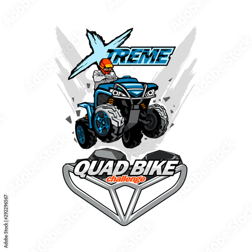 X-treme Quad bike ATV logo, isolated background.