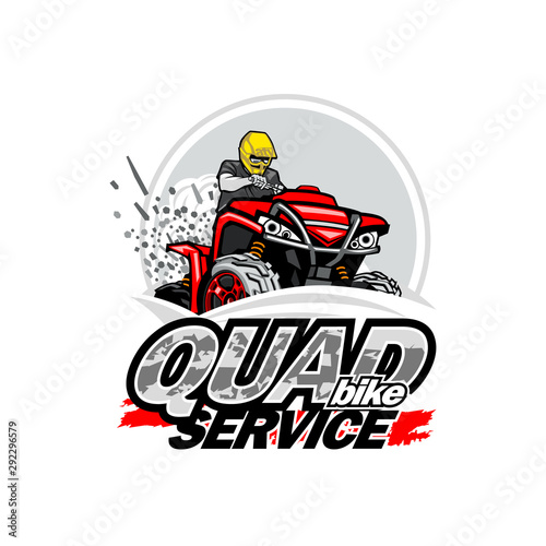 Quad Bike Service logo, isolated background.