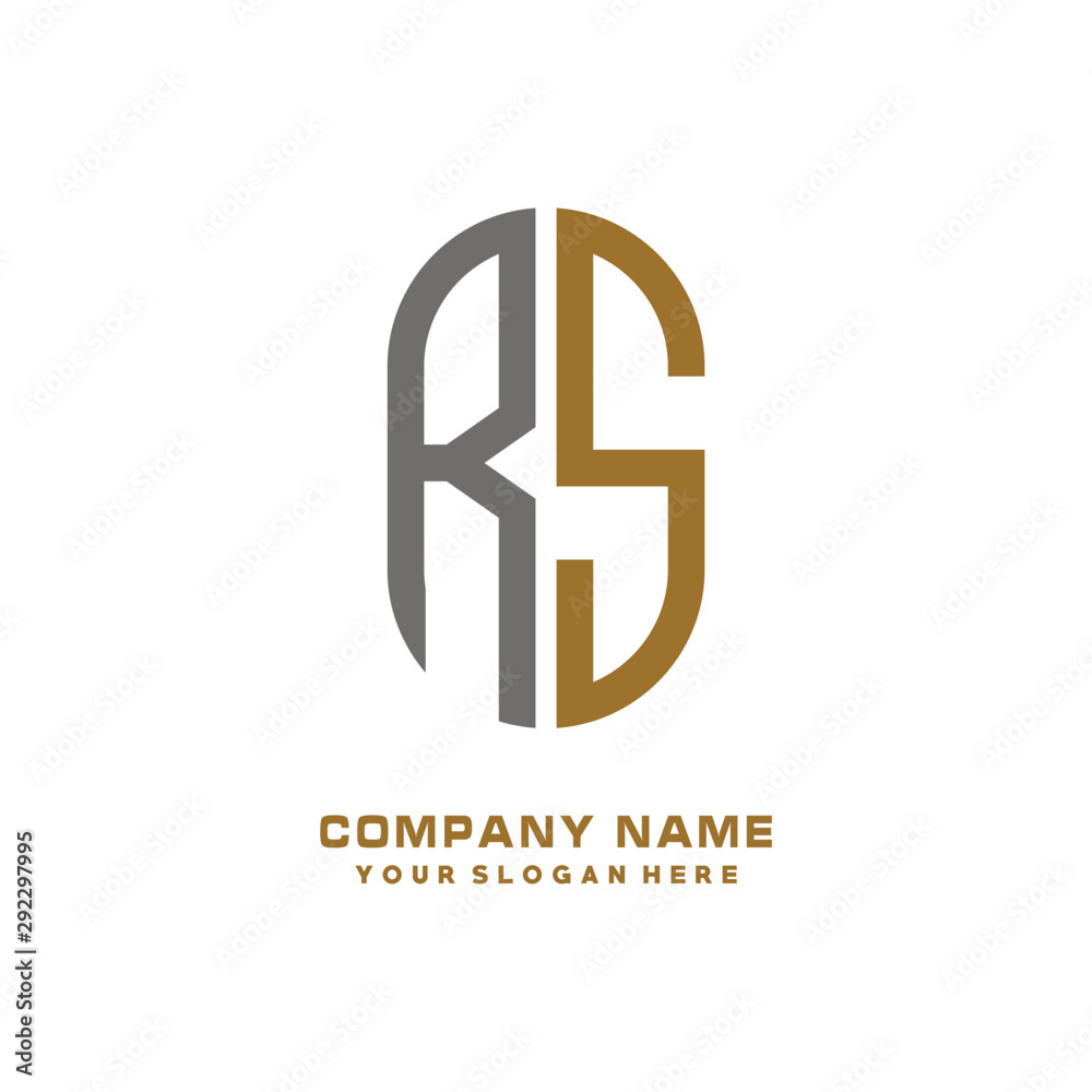 RS minimalist letters, with black and gold, white, black background logos