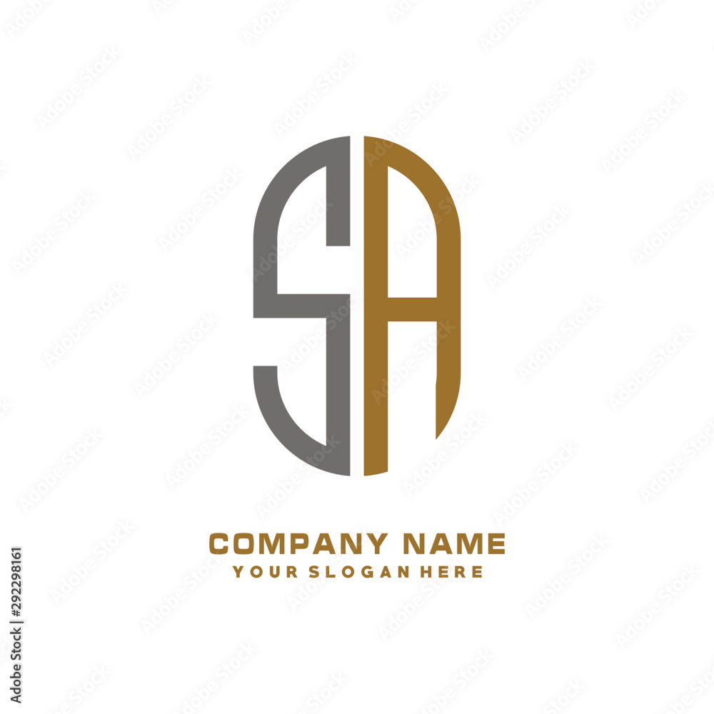SA minimalist letters, with black and gold, white, black background logos SA minimalist letters, with black and gold, white, black background logos