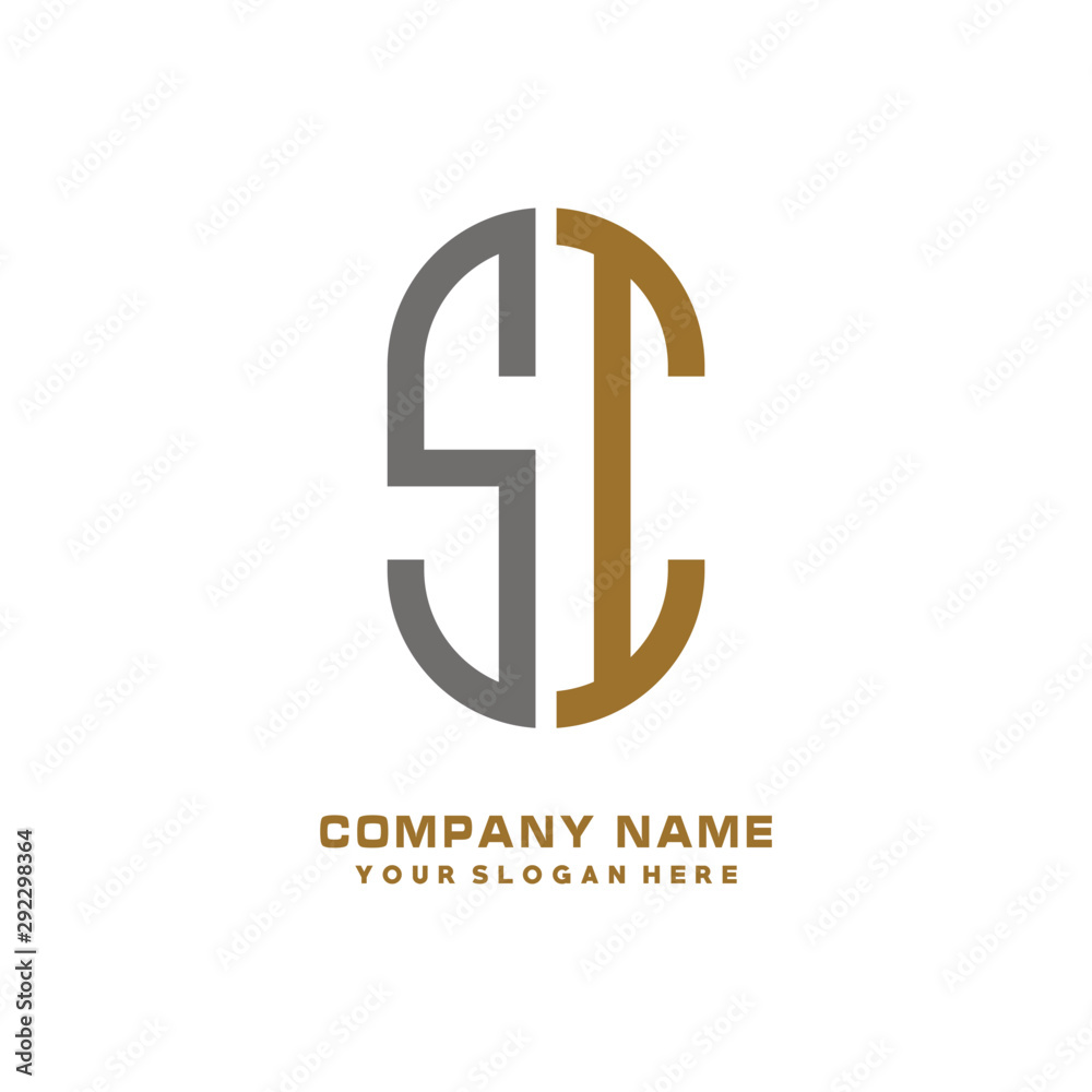 SI minimalist letters, with black and gold, white, black background logos