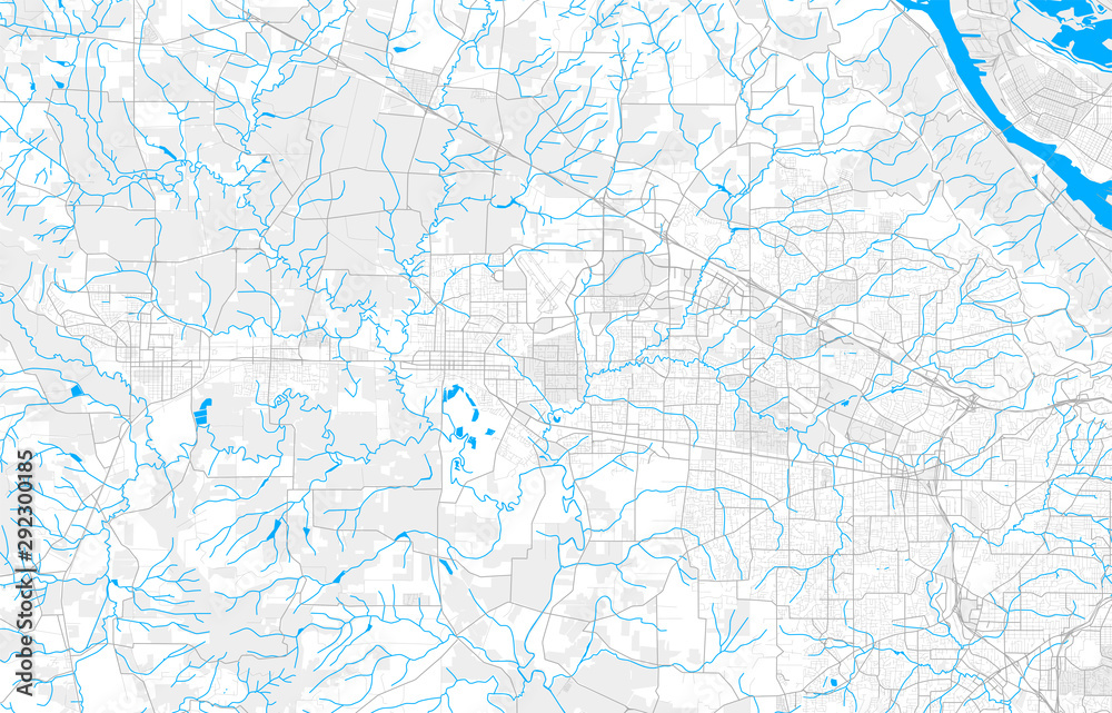 Fototapeta premium Rich detailed vector map of Hillsboro, Oregon, USA