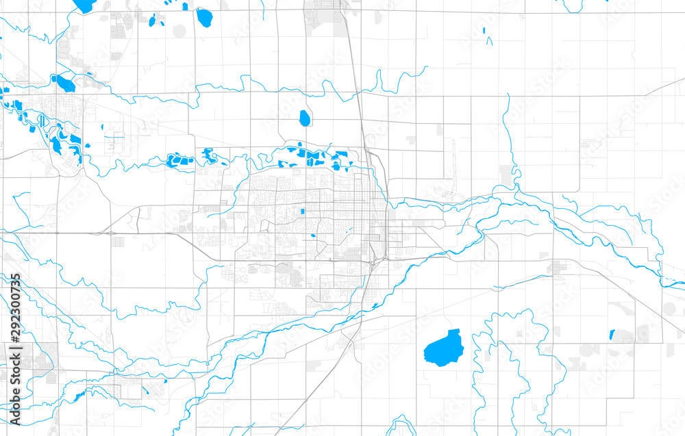 Obraz premium Rich detailed vector map of Greeley, Colorado, USA