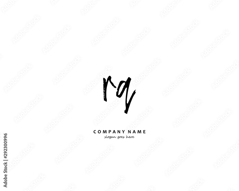 RQ Initial handwriting logo vector RQ Initial handwriting logo vector