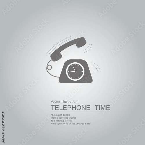 Vintage phone icon. Isolated on grey background.