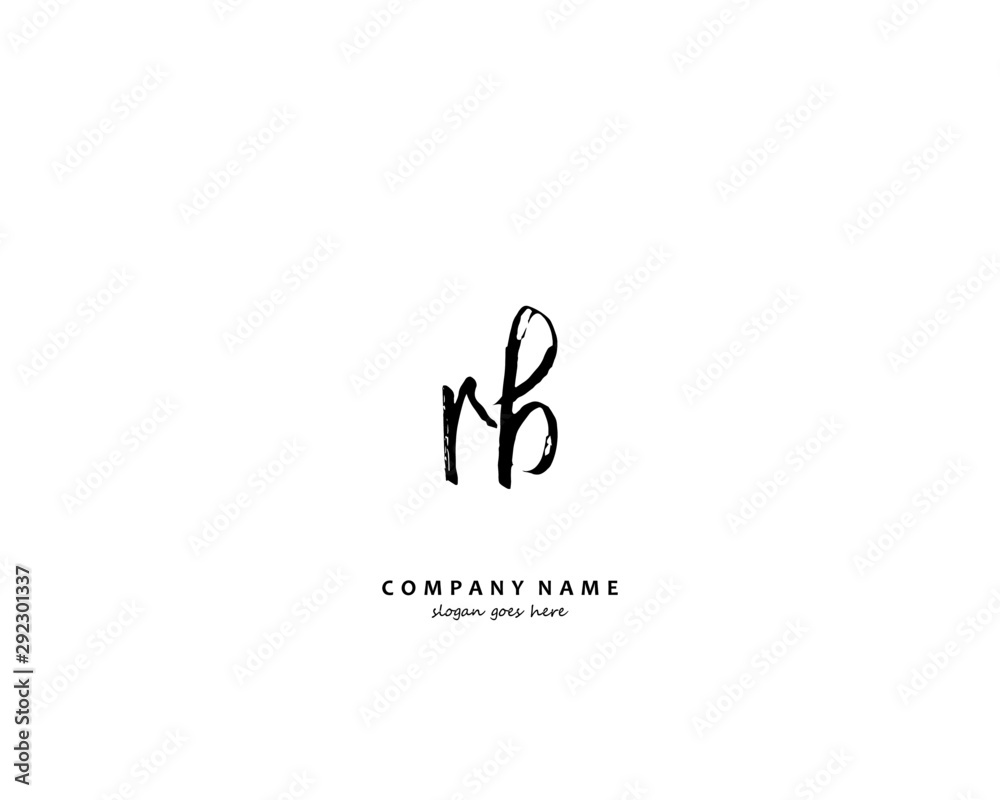 RB Initial handwriting logo vector RB Initial handwriting logo vector