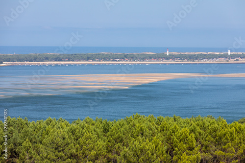View from the Dune of Pilat, the tallest sand dune in Europe. La Teste-de-Buch, Arcachon Bay, Aquitaine, France © wjarek