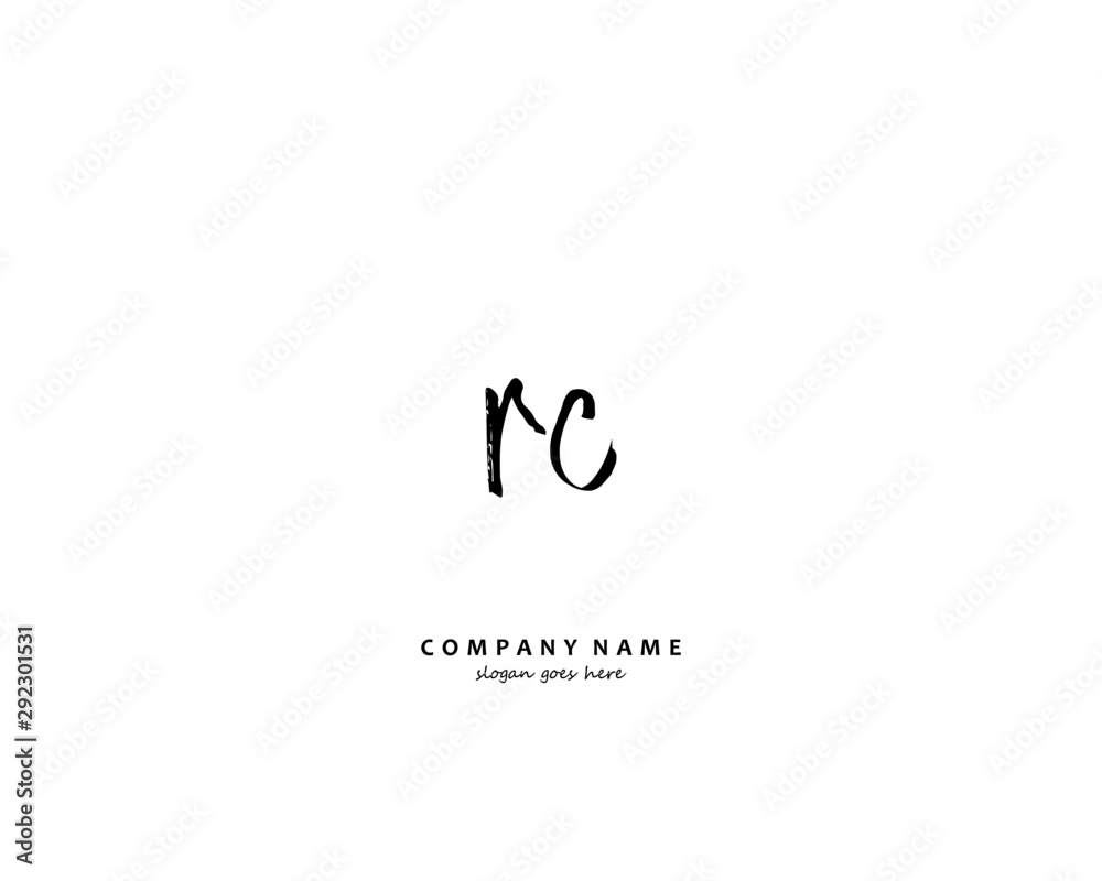 RC Initial handwriting logo vector RC Initial handwriting logo vector