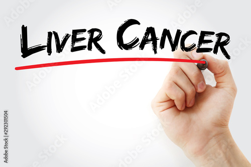 Liver Cancer text with marker, concept background