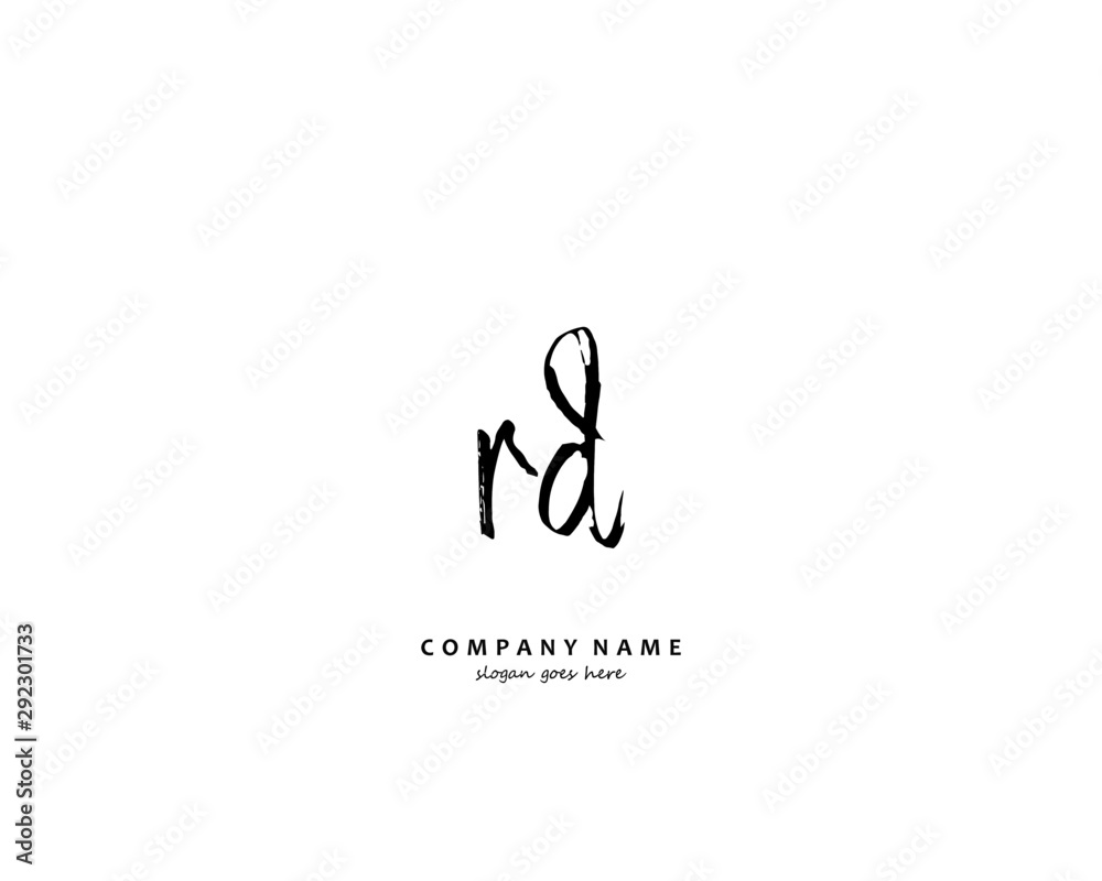 RD Initial handwriting logo vector RD Initial handwriting logo vector