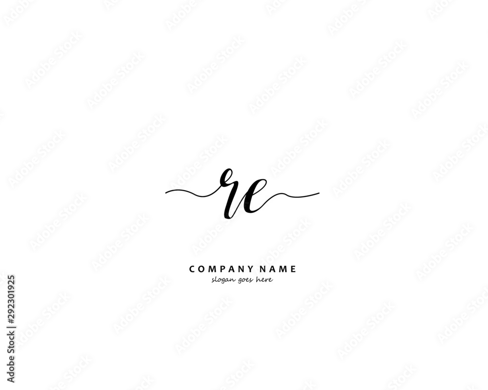 RE Initial handwriting logo vector RE Initial handwriting logo vector