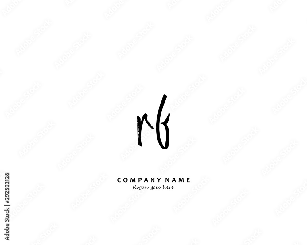 RF Initial handwriting logo vector RF Initial handwriting logo vector