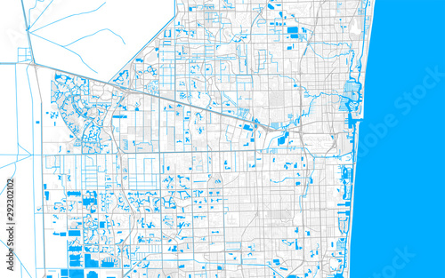 Rich detailed vector map of Davie, Florida, USA photo