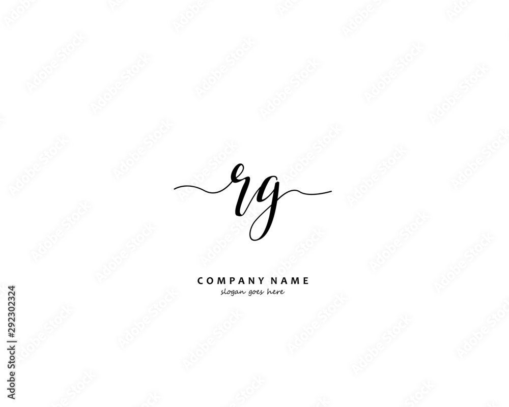RG Initial handwriting logo vector RG Initial handwriting logo vector