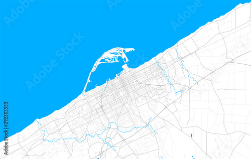 Rich detailed vector map of Erie, Pennsylvania, USA