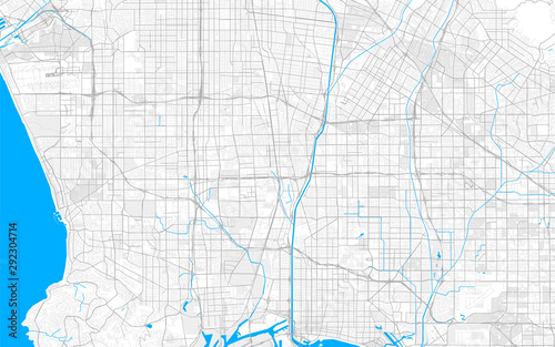 Rich detailed vector map of Compton, California, USA photo
