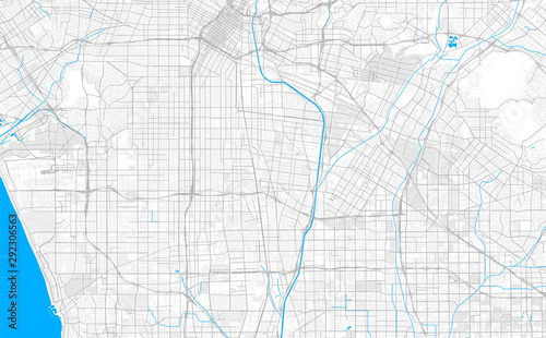 Rich detailed vector map of South Gate  California  USA