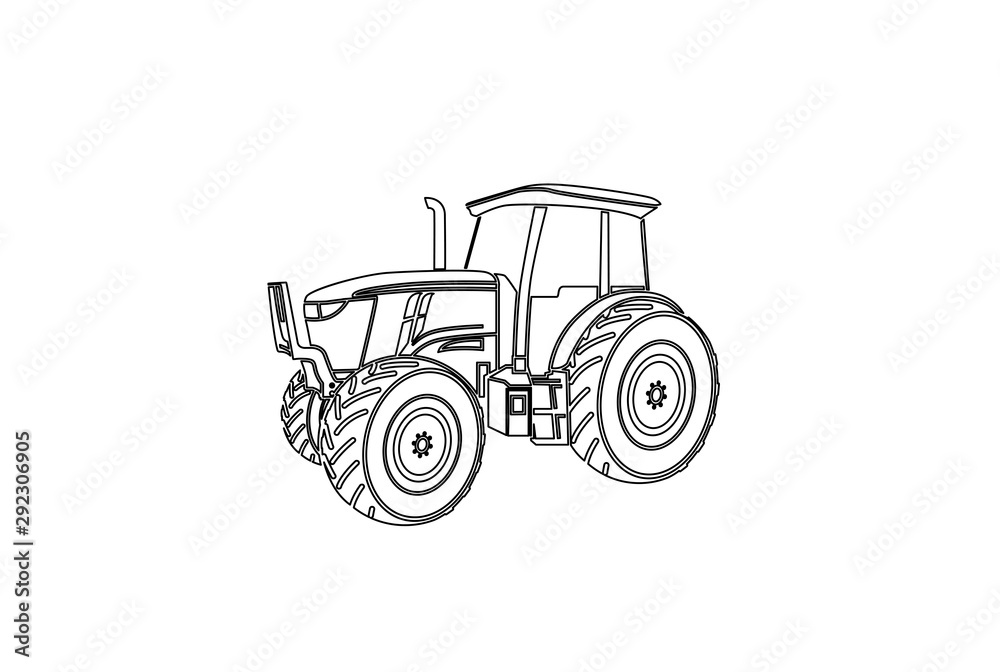 Tractor graphic line art illustration farm agriculture logo design Tractor graphic line art illustration farm agriculture logo design