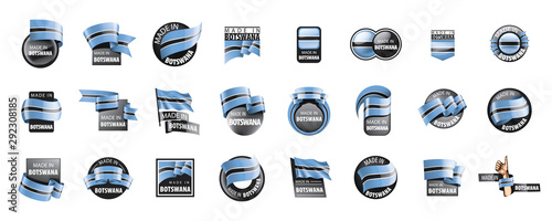Botswana flag, vector illustration on a white background