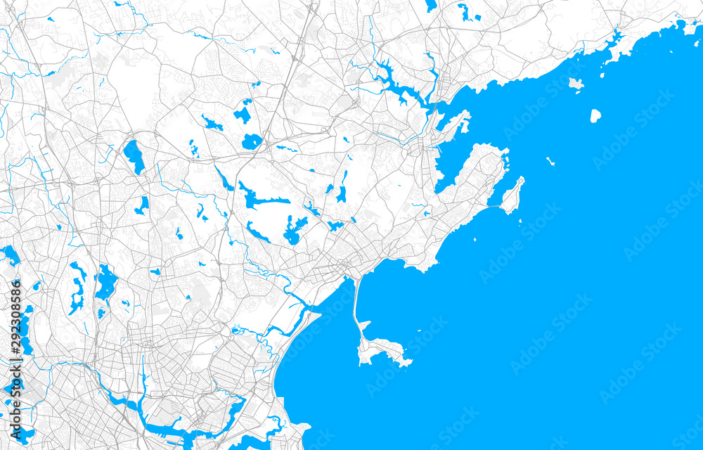 Naklejka premium Rich detailed vector map of Lynn, Massachusetts, USA