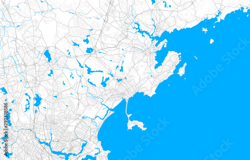 Rich detailed vector map of Lynn, Massachusetts, USA
