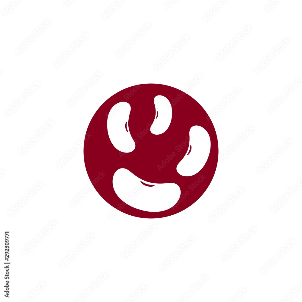 Fototapeta premium Red kidney beans template logo vector icon illustration design