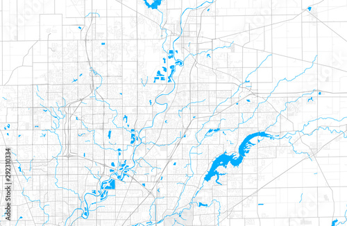 Rich detailed vector map of Fishers, Indiana, USA