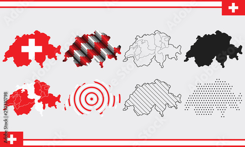 Swiss Map Vector Set