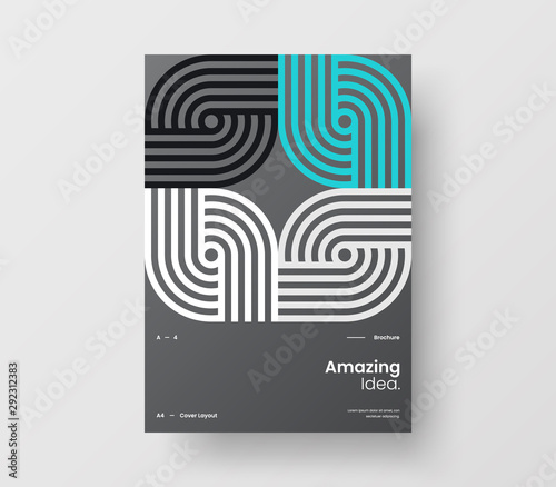 Amazing business presentation vector A4 vertical orientation front page mock up. Modern corporate report cover abstract geometric illustration design layout. Company identity brochure template.