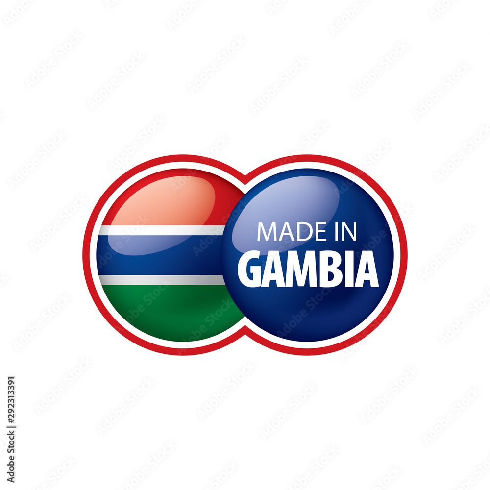 Gambia flag, vector illustration on a white background Gambia flag, vector illustration on a white background