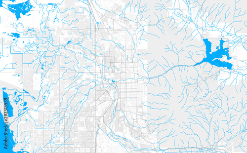 Rich detailed vector map of Ogden, Utah, USA photo