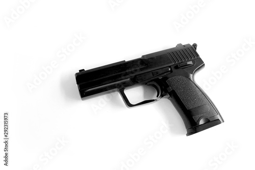 Airsoft handgun on white background