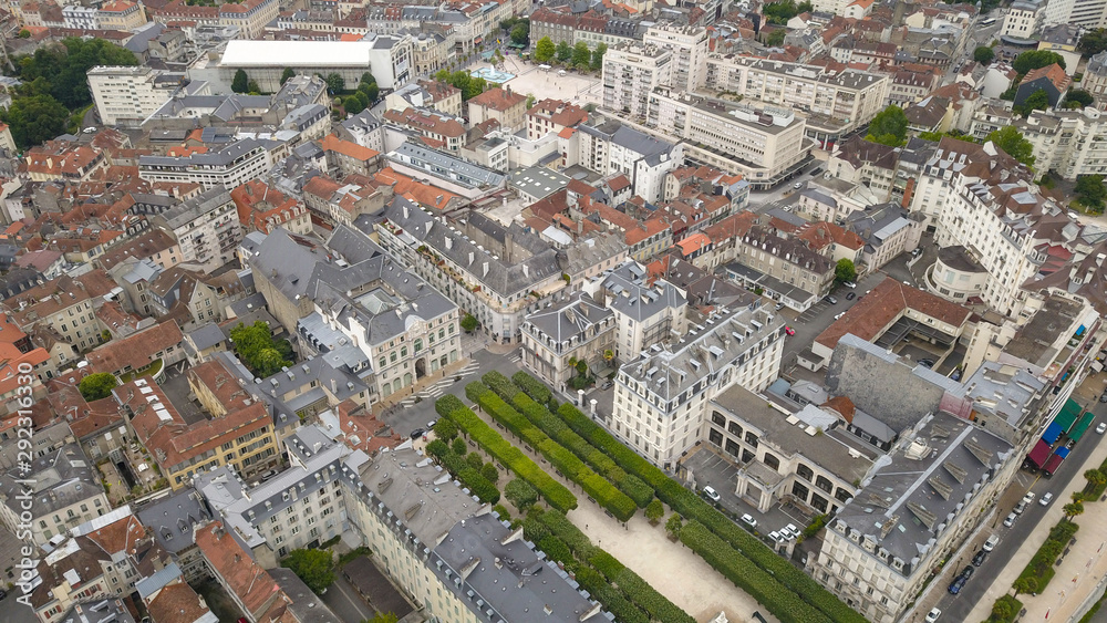 Pyrenees City Pau and Garden from drone Pyrenees City Pau and Garden from drone