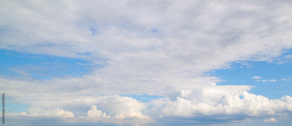 white clouds in blue sky natural background