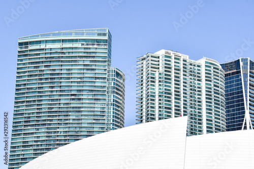 Canvas Print modern buildings in the city, photo as a background