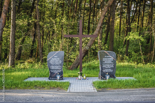 Memorial stones on the crash site of German Dornier Do 24 plane in 1945, Poland photo