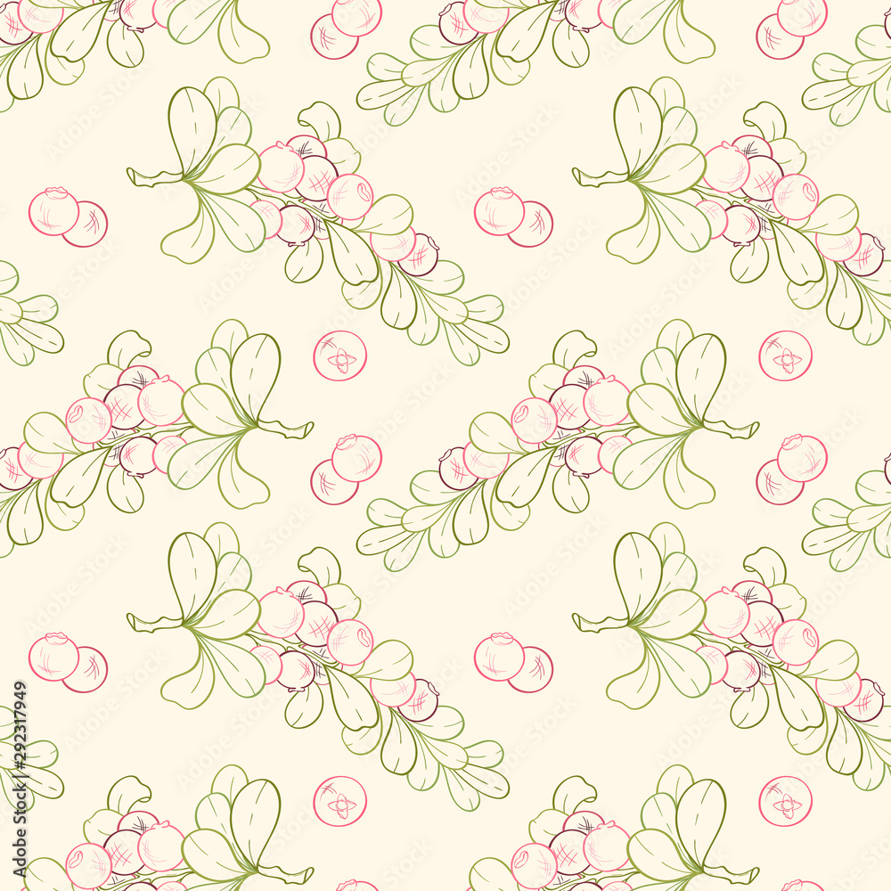 Seamless pattern of cranberry