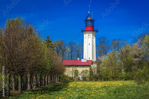 One of the two Baltic Sea lighthouses in Rozewie village called New Lighthosue, Poland
