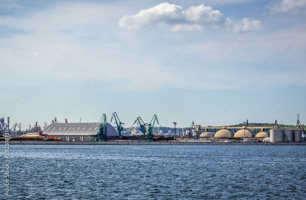 View on the port in Gdynia city, Poland