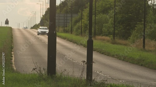 UK Dual carriage way with cars driving towards