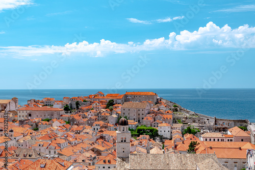 View from city walls of Dubrovnik, the famous Unesco world heritage site in Croatia. © 9mot