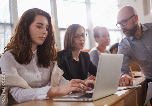 Wallpaper Mural Lecturer and multinational group of students in an auditorium Torontodigital.ca