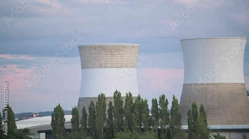 Large factory chimneys