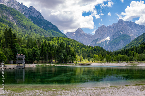 Beautiful landscape of Jasna lake, the small turquoise lake with background of mountain.