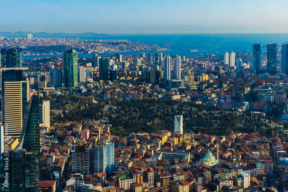 Panorama of the city of Istanbul from the observation platform Sapphire skyscraper multi-storey building Panorama of the city of Istanbul from the observation platform Sapphire skyscraper multi-storey building